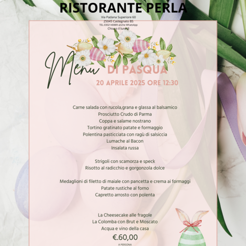 MENU PASQUA 20 APRILE 2025